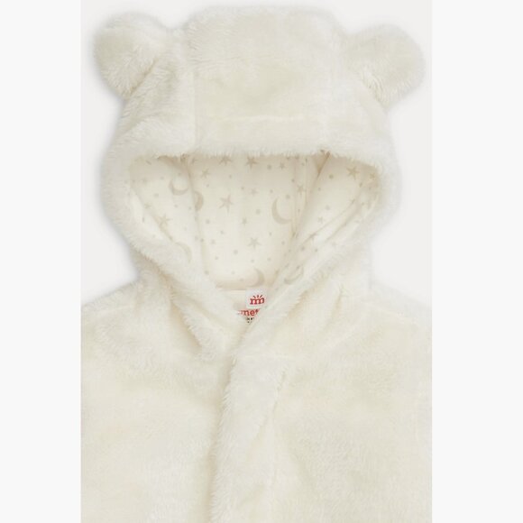 NWT Magnetic Me Minky Faux Fur Bear Hooded Footie Suit - Picture 4 of 5